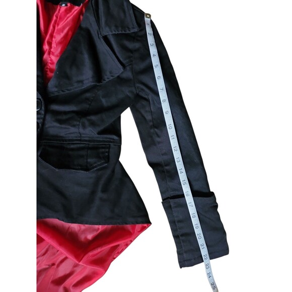 Dracula Clothing Y2K Goth Succubus Jacket Womens Small Black Hi-Low Steampunk - Picture 8 of 10